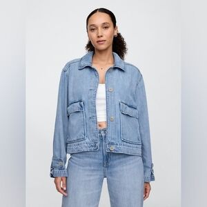 GAP SuperSoft Denim Utility Jacket Light Wash